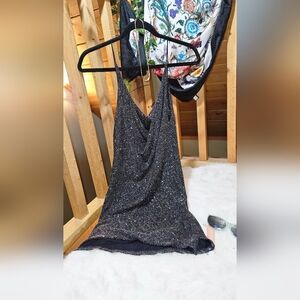 Sparkling Black Sleeveless Top